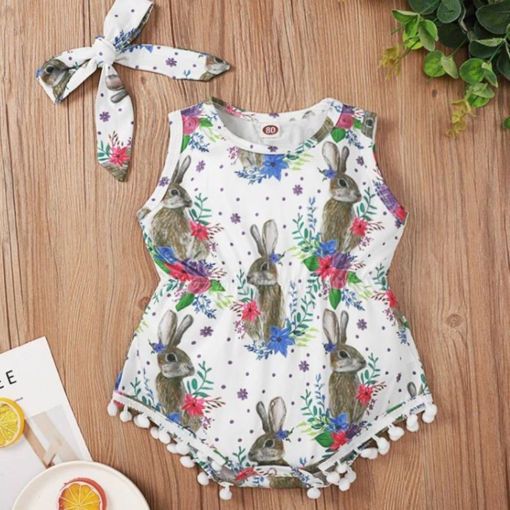 Purple Rabbit Romper